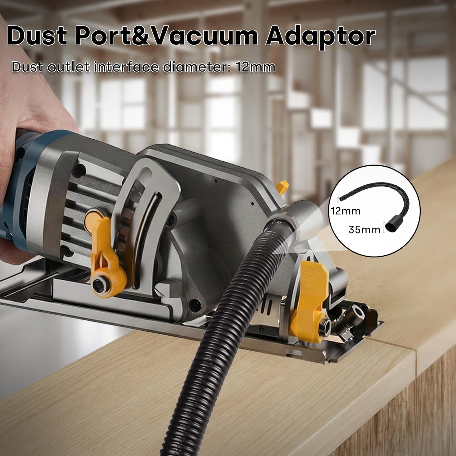 Enventor Mini Circular Saw, 4.8A 4-1/2" Electric Circular Saw with 3 Saw Blades, 4000RPM, Max Cutting Depth 1-1/16" for Wood Cutting