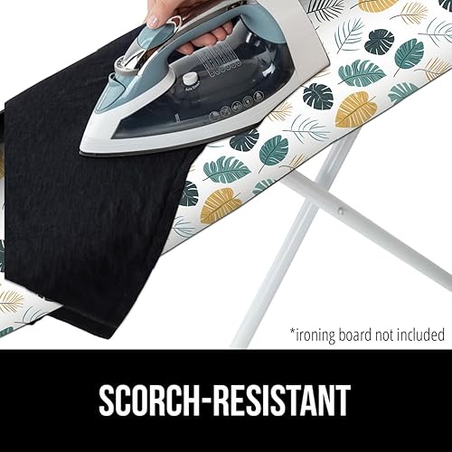 Miniatura 6 de Funda para tabla de planchar de 15 x 54 pulgadas, resistente al calor, borde elástico resistente, superficie antideslizante, múltiples patrones