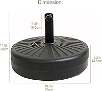 Vista 5 de Sombrilla C-Hopetree Cantilever Offset para exterior, con base pesada