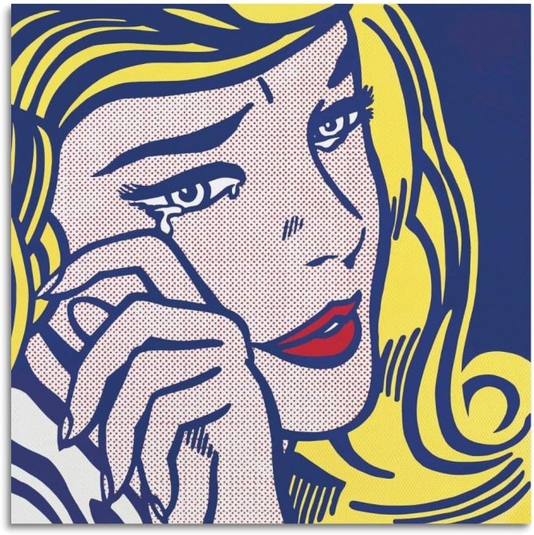 Waeta Rnvzx Róy Lichtenstein Crying Girl Poster Prints Woman Painting Canvas Wall Art Decor 50x50cm No Frame