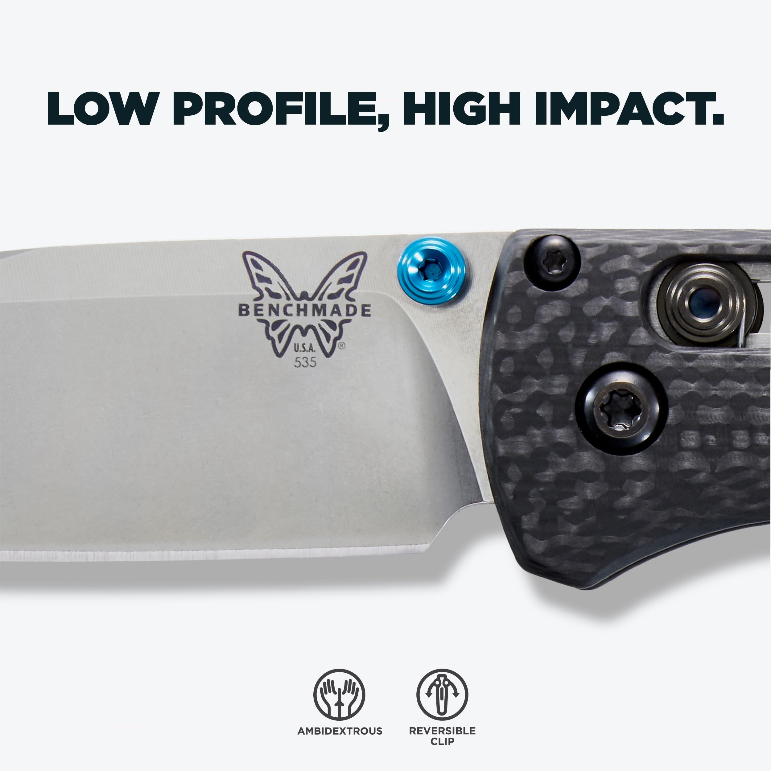 Benchmade Bugout Carbon Fiber PE Glad, Schwarz