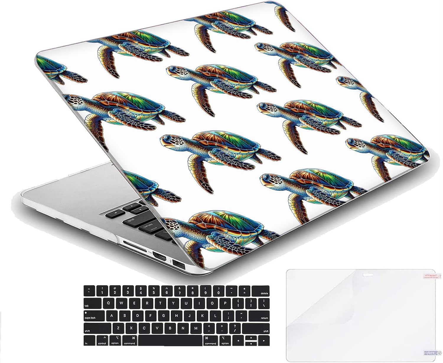 Compatible with MacBook Neo 13-inch, Hard Shell Case with Keyboard Cover and Screen Protector (A3404 A18 Pro chip, 2026 Release) - Sea Turtles MD8717