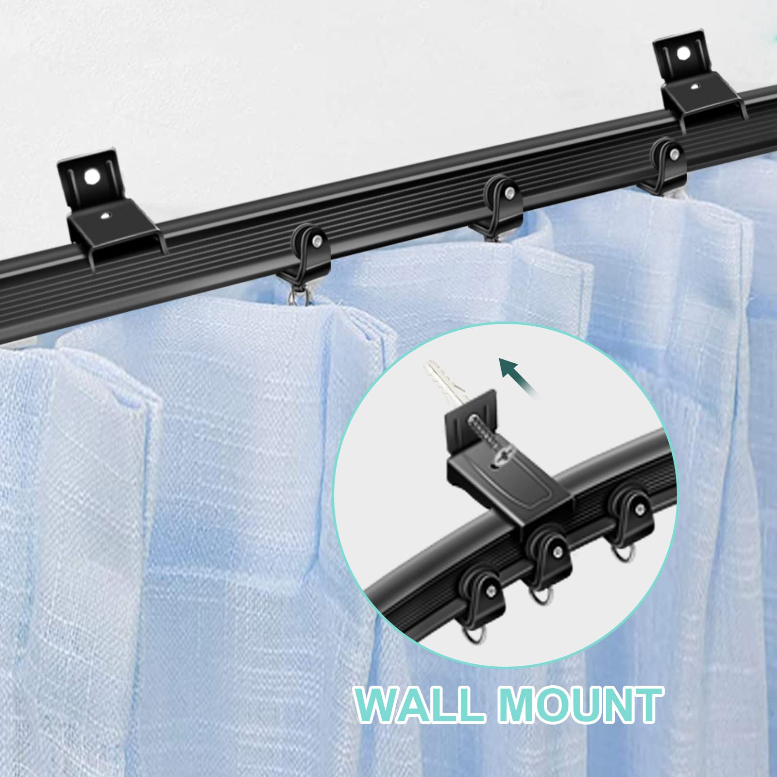 Staffe Per Binario Flessibile Tende - Montaggio A Soffitto, Colore Bianco, Con Viti E Tasselli