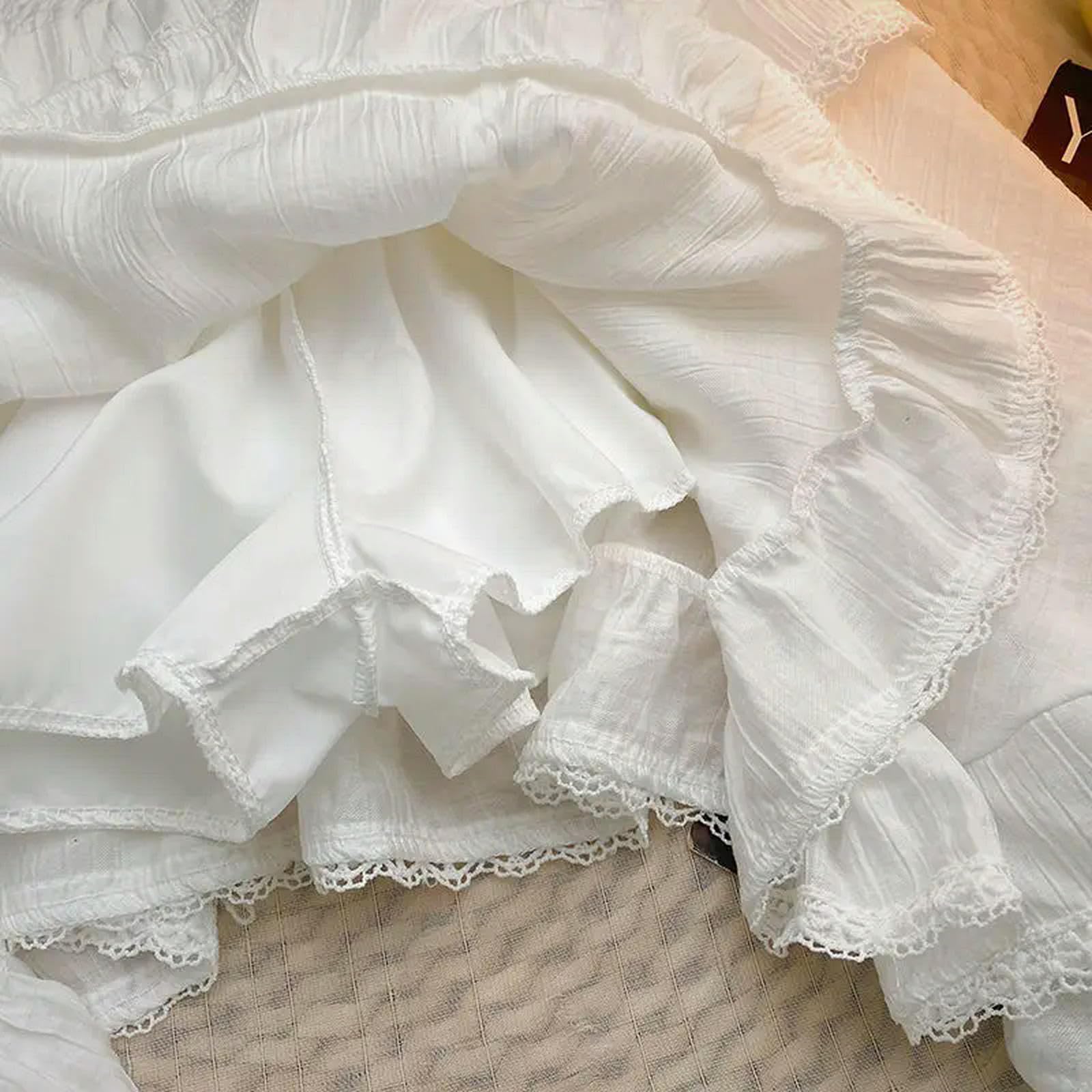 Falda Larga Mujer Winist White Black Irregular Irregular Mini Skirt Style School Ruffles Cortos De Falda Women Streetwear
