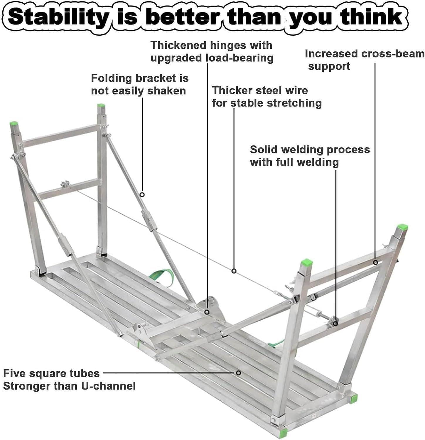 Highgth - Escalera plegable para andamio de 400 kg, taburete de aluminio, 160 x 40 cm, plataforma de trabajo, ideal para uso doméstico, soporte portátil y
