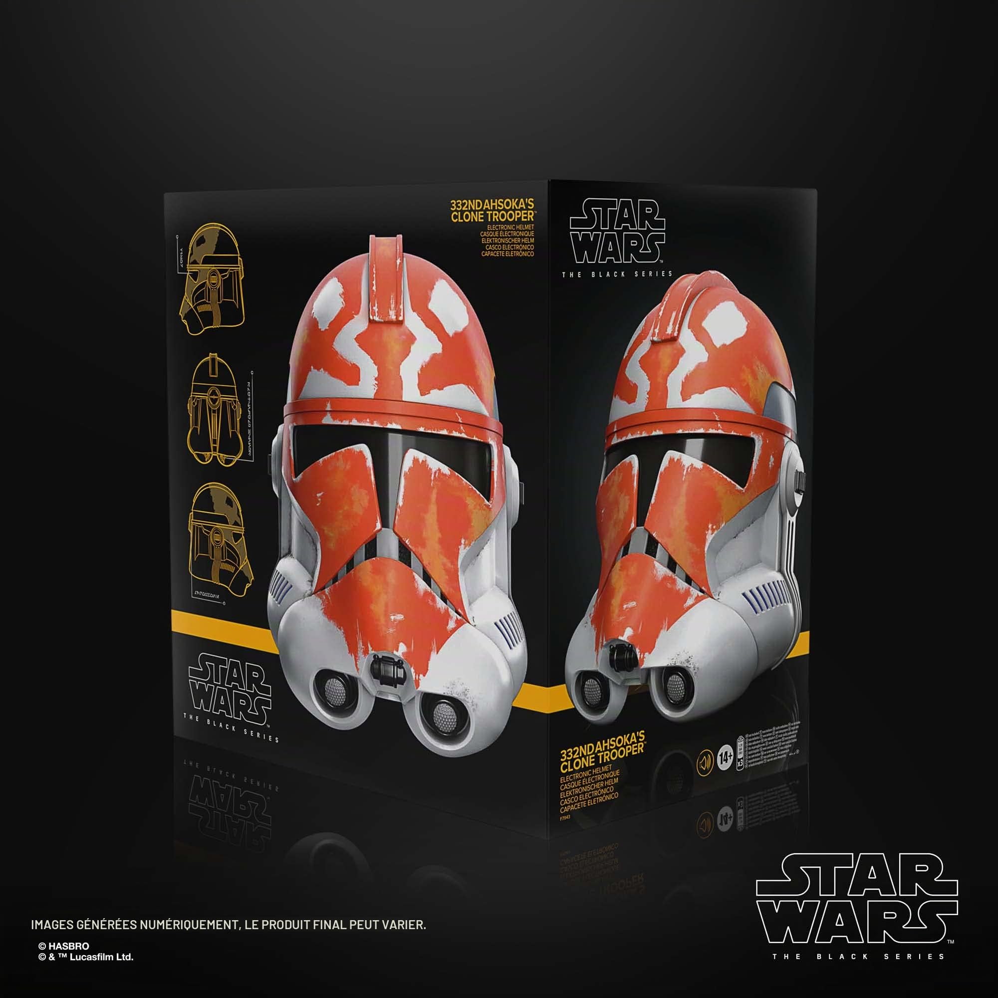 Star Wars The Black Series 332nd Ahsoka's Clone Trooper Premium Electronic Helmet The Clone Wars Adult Roleplay Item