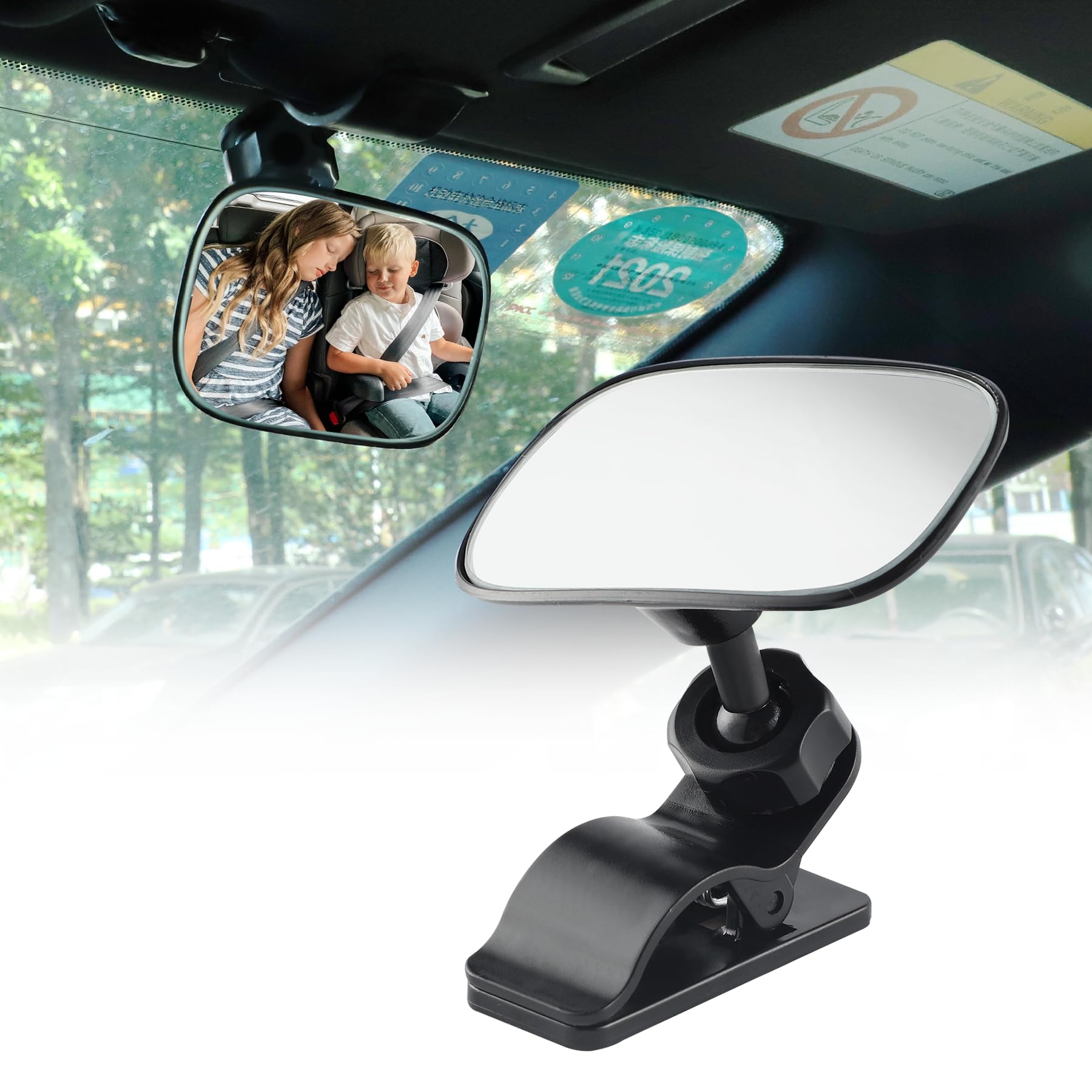 LivTee Car Rear View Mirror, Adjustable Convex Interior Wide Angle Mirror to View Baby for Cars SUVs Trucks - Car Interior Accessories