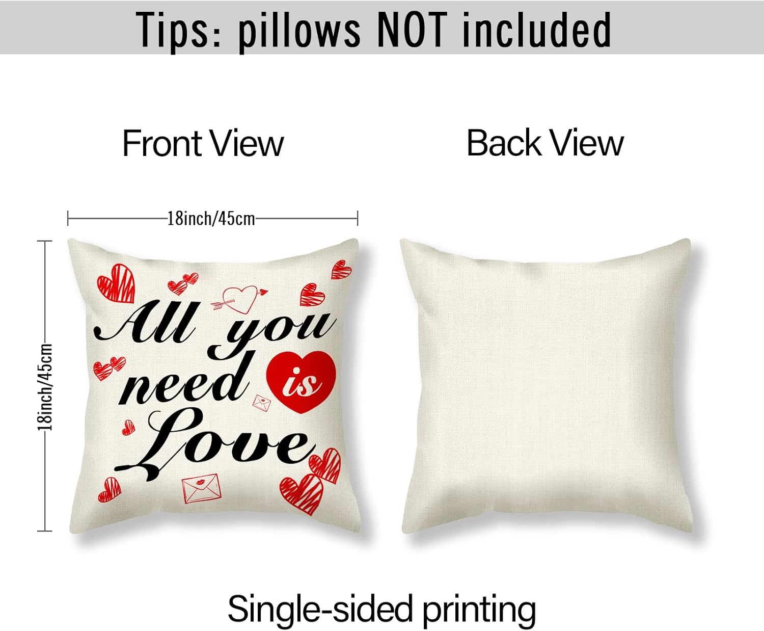 Valentine’s Day Decor Pillow Covers 18×18 Inch Set of 4 Valentines be Mine Decorations Farmhouse Throw Pillow Covers Holiday Anniversary Wedding Cushion Pillow Case Home Decor for Sofa Couch : Home & Kitchen