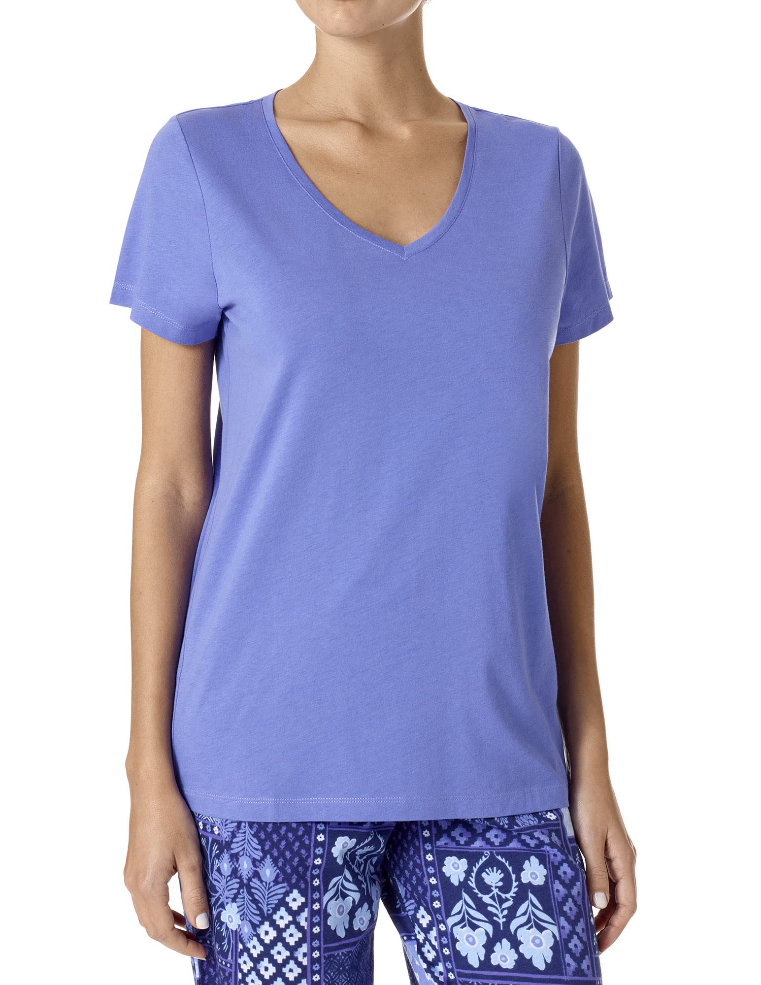 HUE Women's 3/4 Sleeve V-Neck Sleep Tee