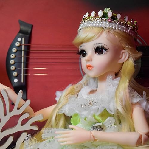 Miniatura 7 de Muñeca mecánica articulada BJD de 1/3, muñeca princesa SD de 24 pulgadas con maquillaje + accesorios completos (Tashia)