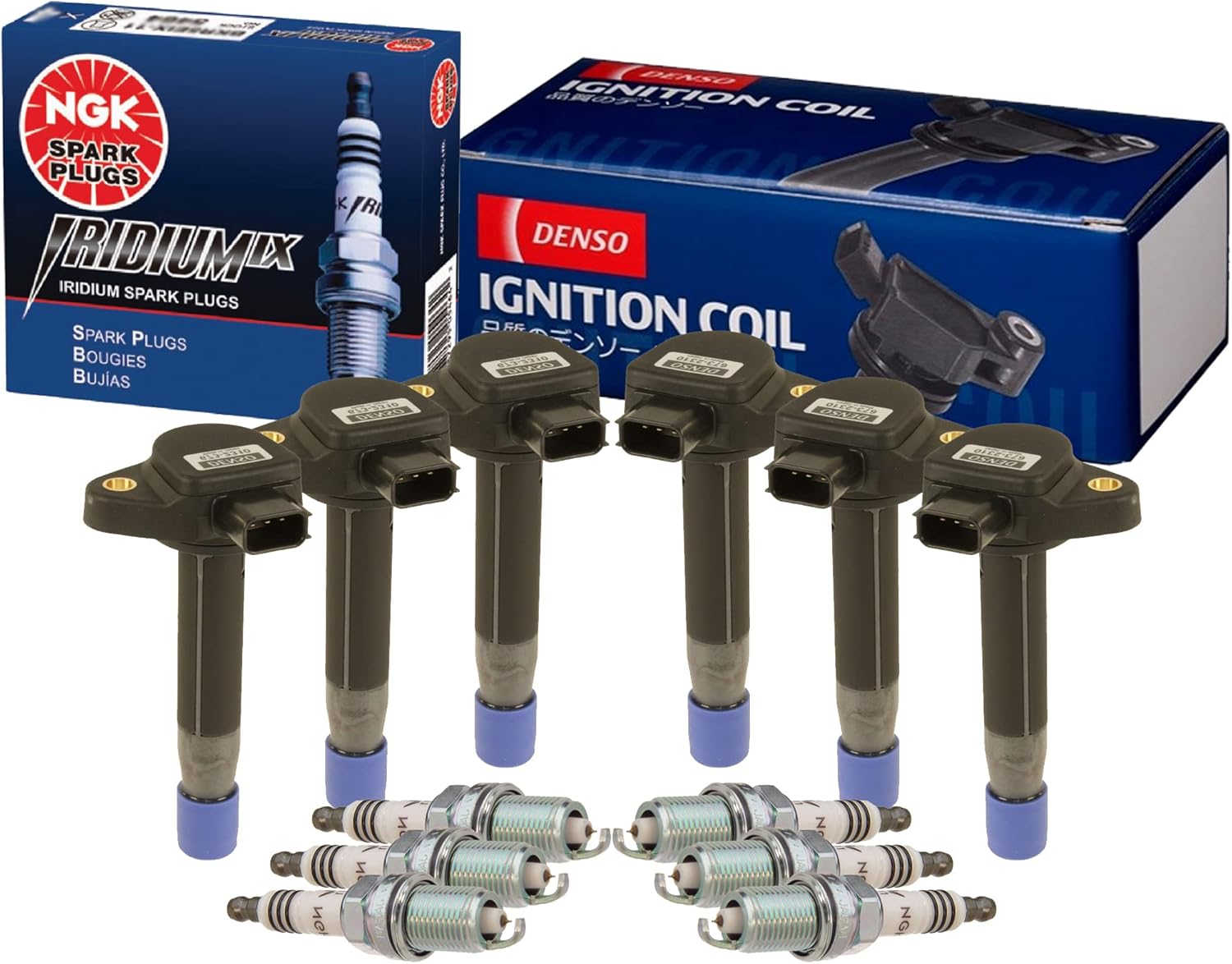 Denso 6 COP Direct Ignition Coils & NGK 6 Iridium IX Spark Plugs Kit For Acura CL TL Honda Accord Odyssey V6 J30A1 J32A1 J35A1 J35A4