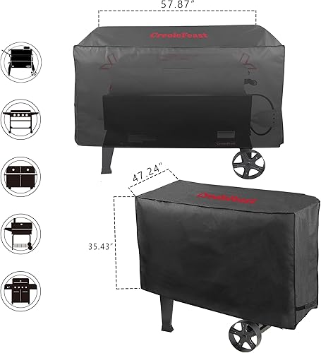 Miniatura 2 de Creole Feast CR2001 - Funda Oxford para parrilla, impermeable, resistente para protección contra todo el año, color negro