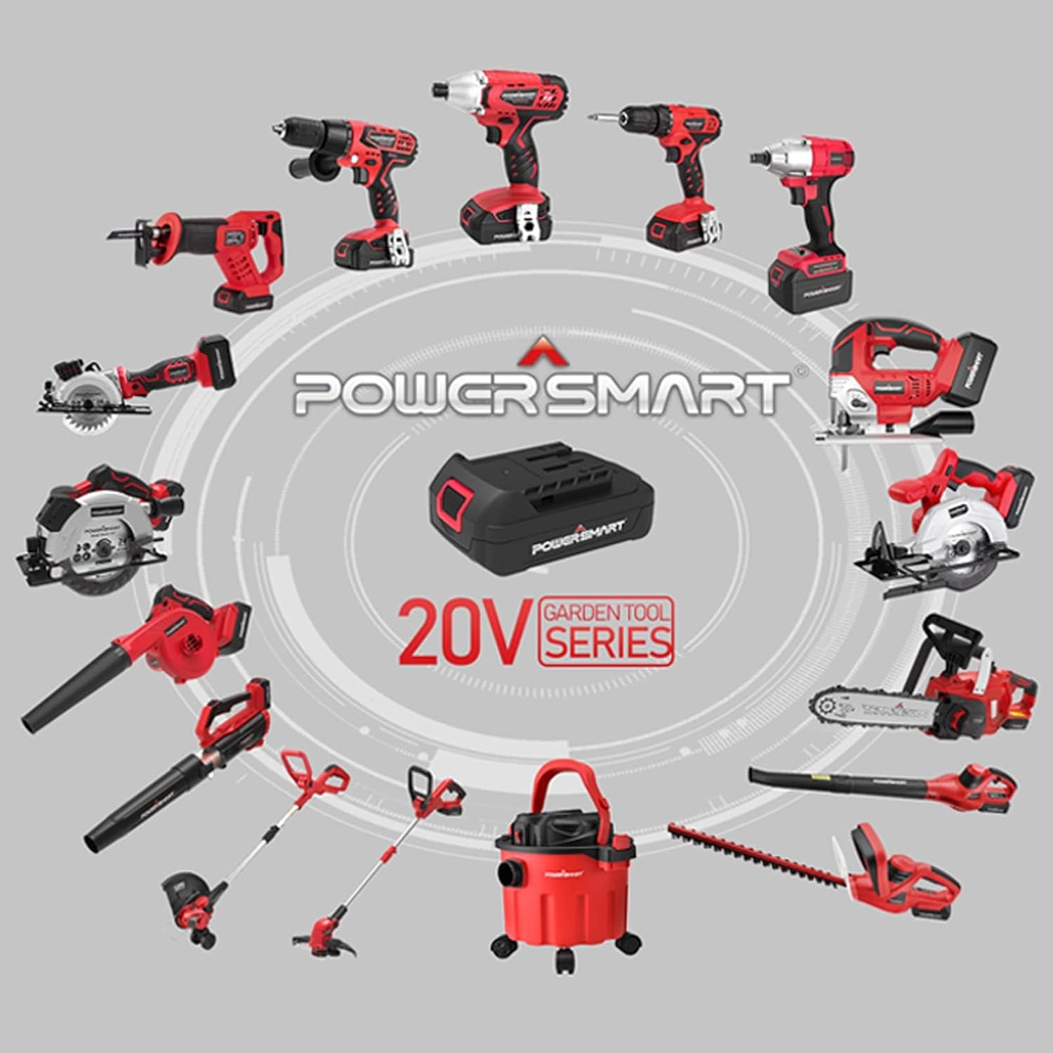 PowerSmart 20V Cordless Leaf Blower with 2.0Ah Battery and Charger, Lightweight Small Leaf Blower for Gutter, Patio, Jobsite