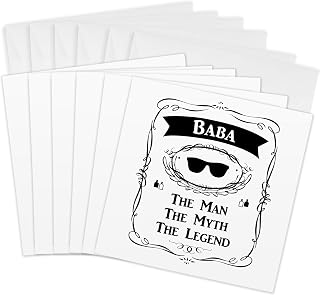 3dRose Greeting Cards - Baba The Man The Myth The Legend dad father in Arabic Chinese Bengali - 6 Pack - The Man The Myth The Legend