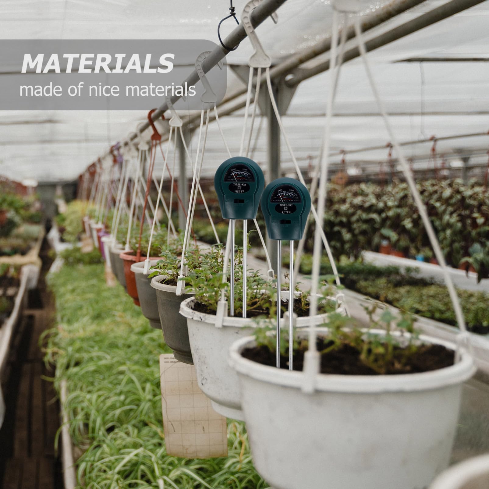 BESPORTBLE 4 Piezas Detector De Suelo Probador De Suelo Medidor De Suelo Kit De Prueba De Suelo Termómetro De Suelo Tierra Para Macetas Plantas De Interior Suelo Suculento El Plastico Green