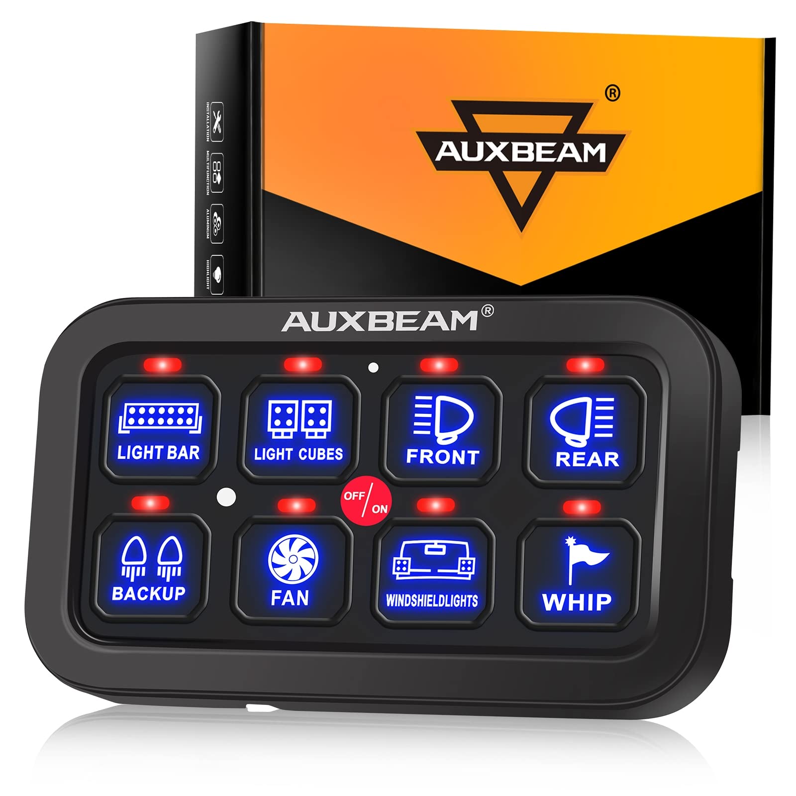 Buy Auxbeam 8 Gang Switch Panel, Universal Circuit Control Relay System