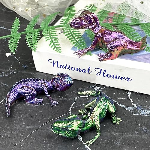 Miniatura 6 de RESINWORLD Juego de 6 moldes de silicona de dinosaurio 3D, molde de resina de dinosaurio para bebé, lindo molde de dinosaurio animal para fundición