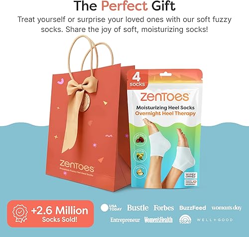 Miniatura 105 de ZenToes Calcetines hidratantes para tratamiento de talón agrietado, vitamina E, aceite de oliva y aceite de jojoba, calcetines de talón para Guepardo