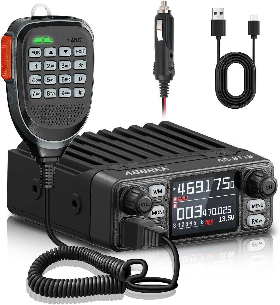 GMRS Mobile Radio,25W Long Range GMRS Repeater Capable Base Two Way Radio NOAA Emergency 200 Channels with Programming Cable,Cigar DC Adatper,VOX,Dual PTT,for Car,Truck,Off Road Overlanding Gear