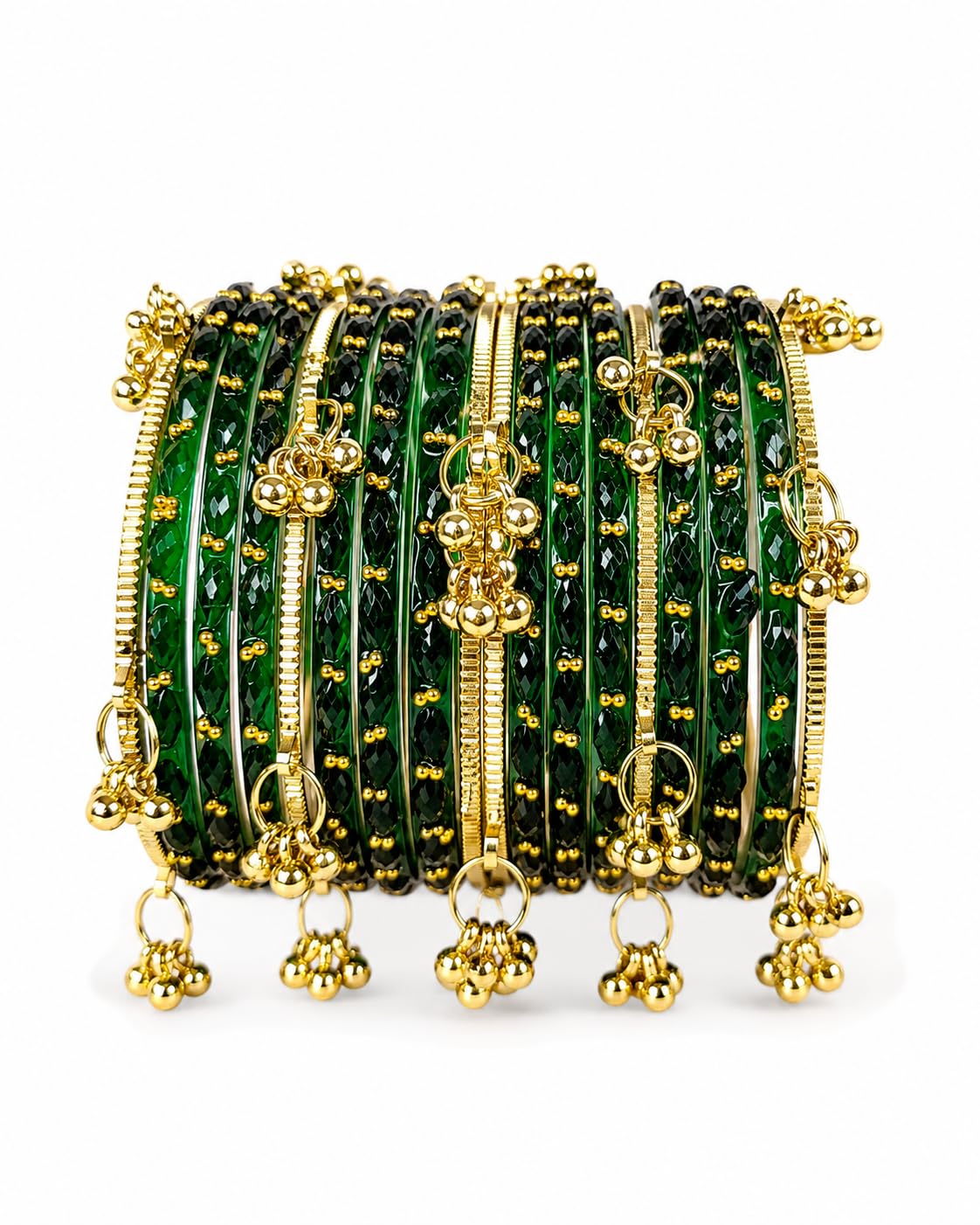 Trendy Light Weight Stylish Fancy Glass Bangles & Kashmiri Ghungroo Bangles Set For Women & Girls | Latest Fashion Jewellery Bangles Transparent Fancy Glass Chudi/Chudiya (Set Of 18)-picture-50