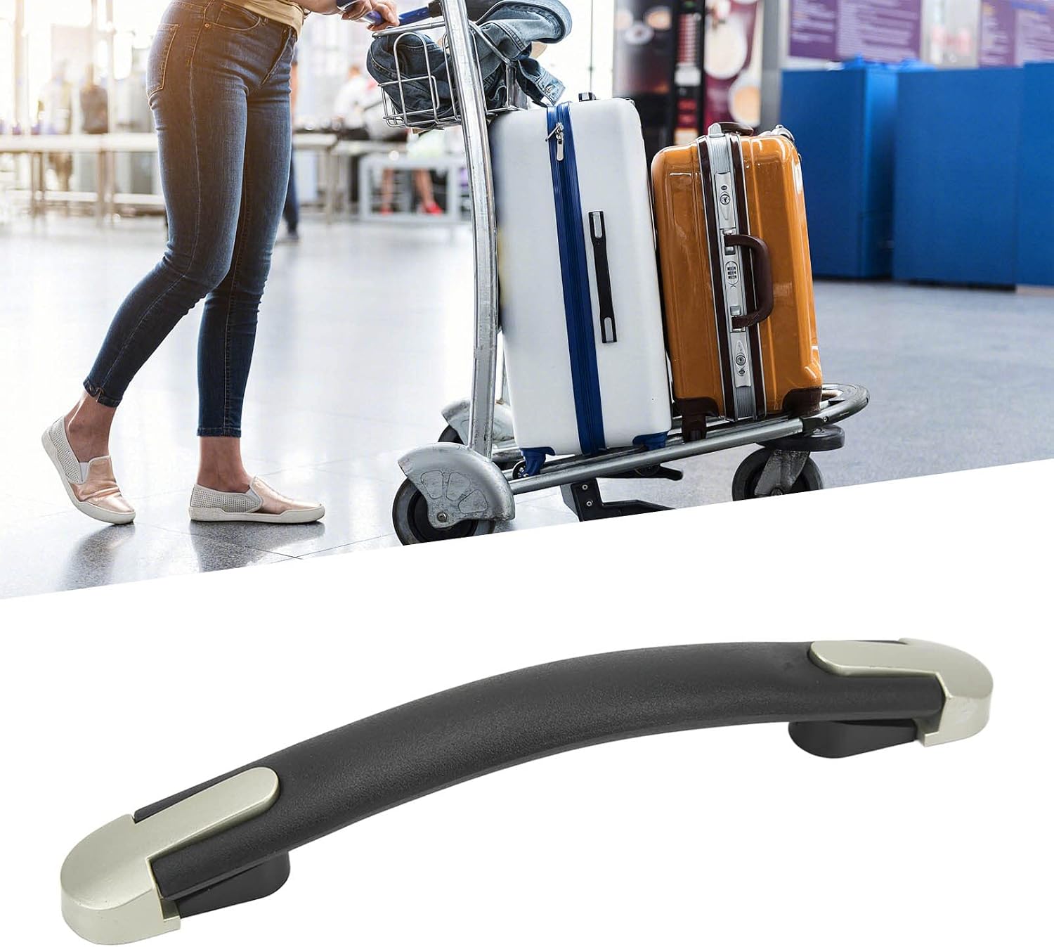 Milltrip 9 inch Plastic Luggage Handle Replacement, Luggage Case Pull Handle Strap, Suitcase Strap Grip Replacement for Repairing
