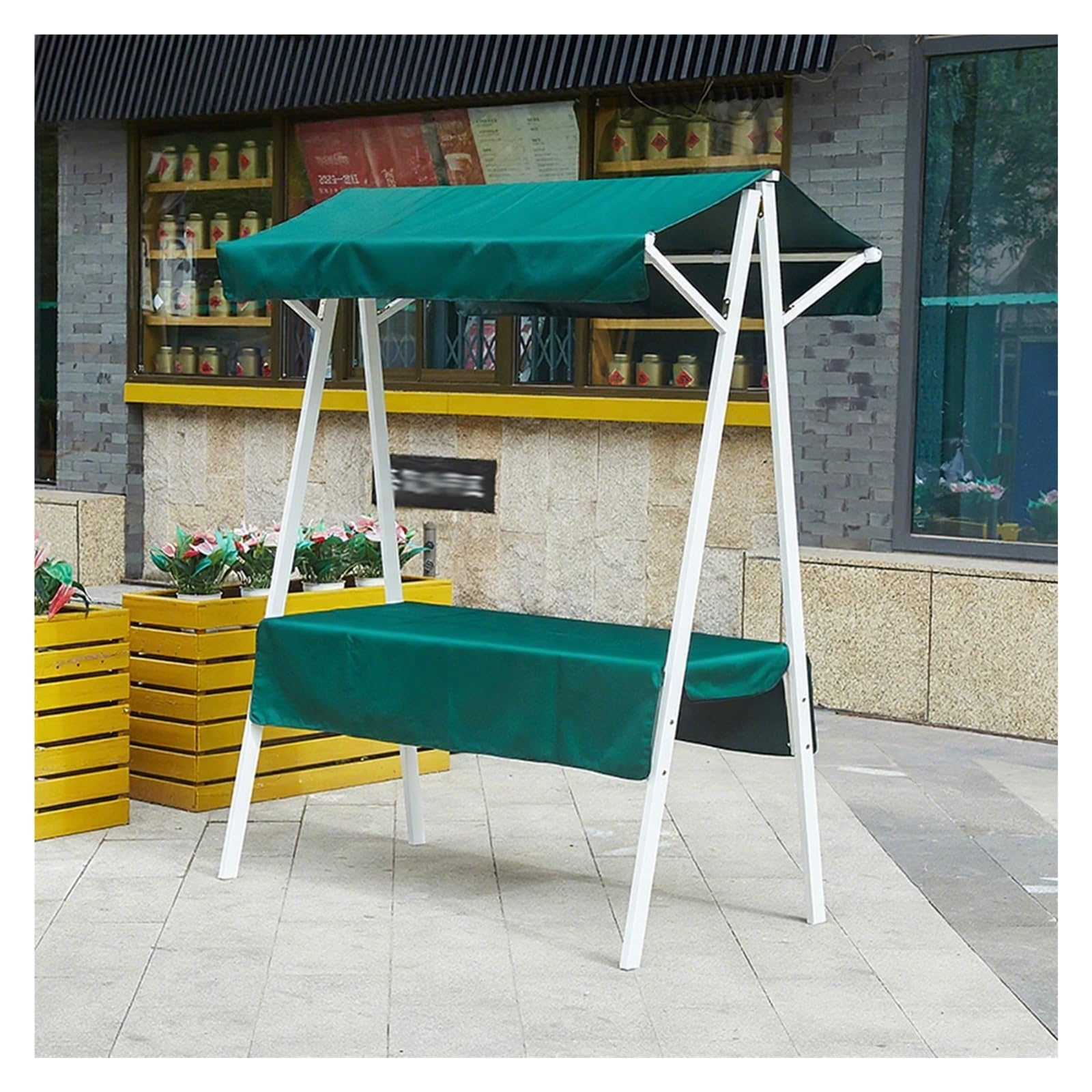 Puesto de mercado plegable con ruedas, alta capacidad de carga, ideal para mercados de agricultores y expendedoras callejeras