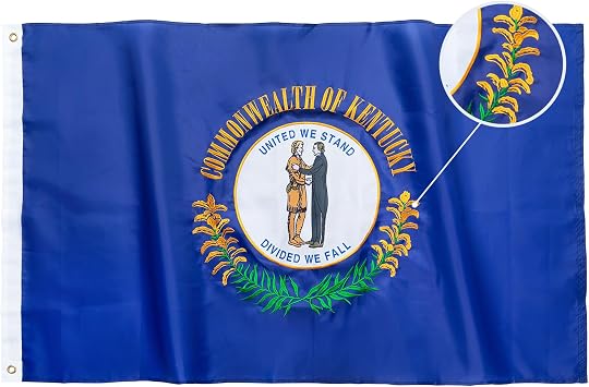 TOPFLAGS Kentucky Flag 3x5 Outdoor KY State Flags Embroidered Flag Double Side Heavy Duty Sewn Stripes with 2 Brass Grommets