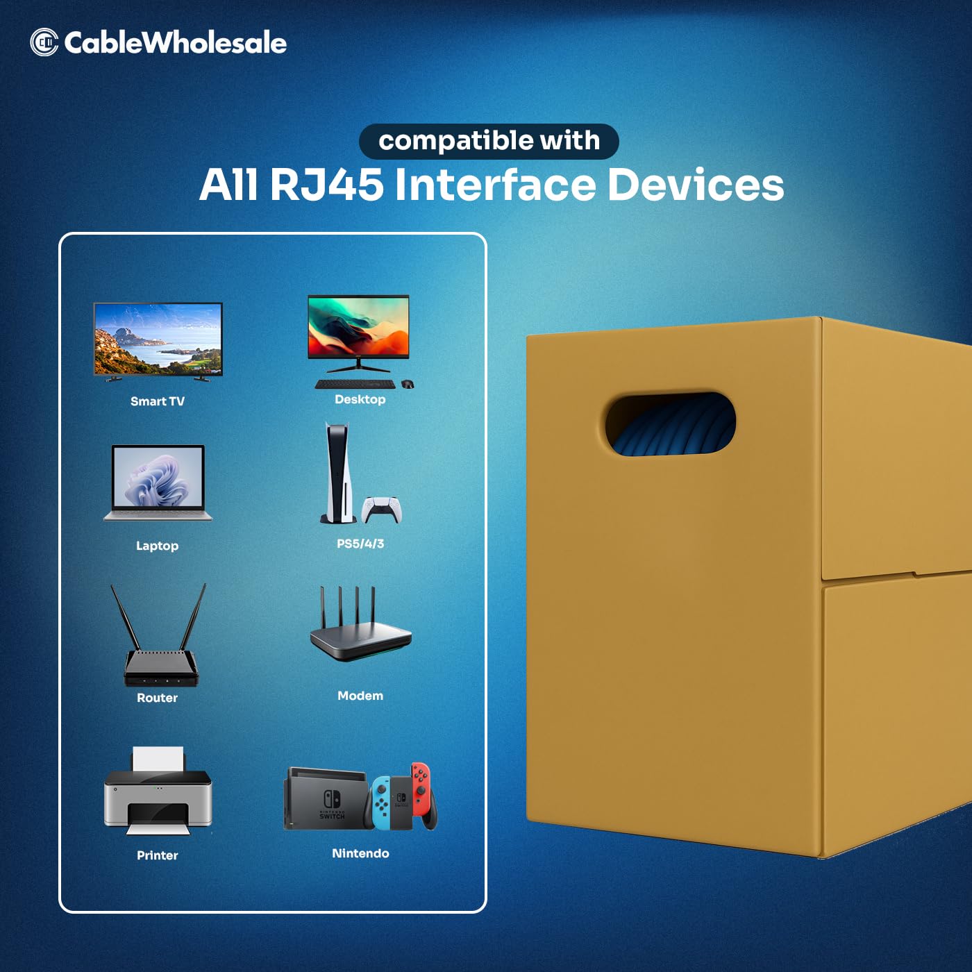 CableWholesale 1000 Foot Bulk Shielded F/UTP Cat6 Blue Ethernet Cable, Stranded, 24AWG Network Cable, 4 Pair Stranded Bare Copper, Shielded Twisted Pair (STP) Internet Cable with Pull Box