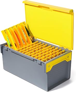 RUNCL Fishing Large Tackle Box Rigid Hard Lure Organizer for Hard Bait Storage, Capacity Multi-Slot Organizer for Home Storage & Outdoor Freshwater and Saltwater Fishing