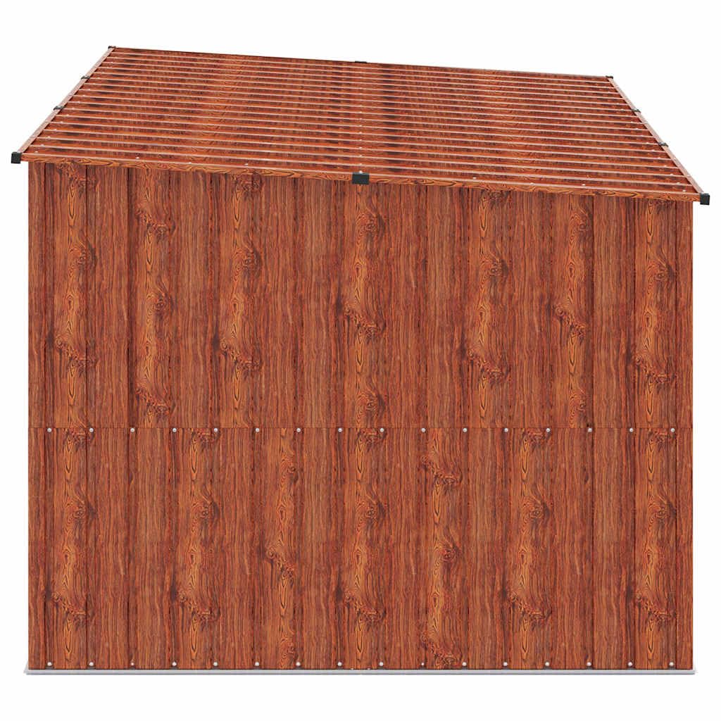 Portabici marrone in metallo, capanno da giardino per 3 biciclette, 216 x 207 x 158 cm, resistente alle intemperie, per terrazza, cortile, balcone, con spazio per ordine e conservazione