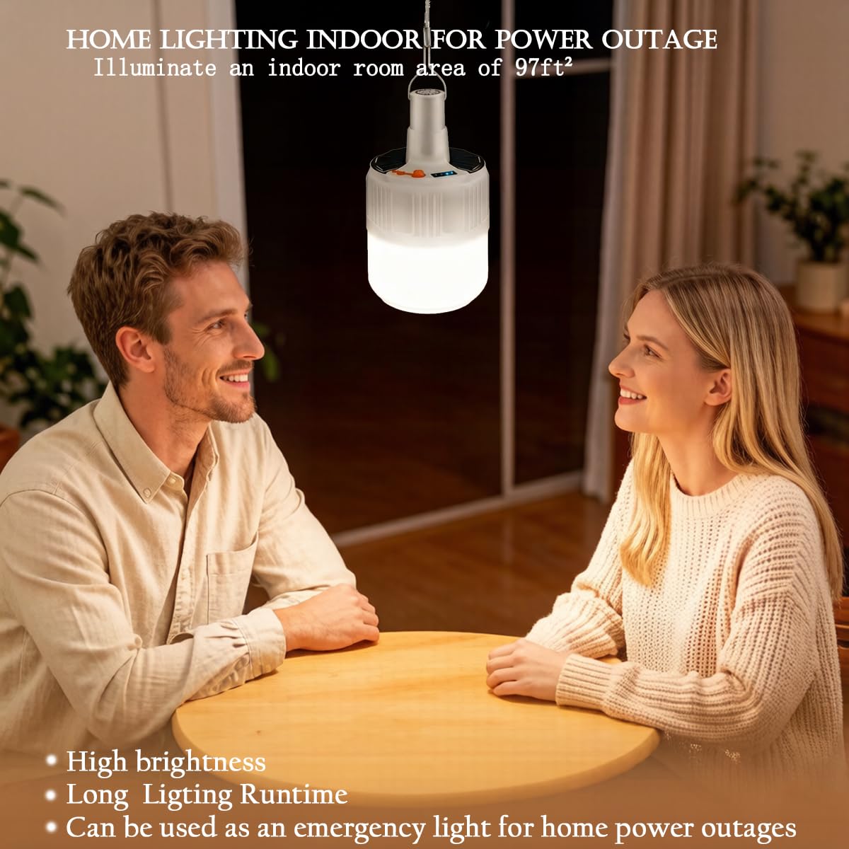 Lampada solare LED telecomando campeggio LED Blub tenda lanterna luci 5 modalità USB ricaricabile portatile gancio appeso all'aperto pesca emergenza cortile interruzione di corrente 3 pezzi