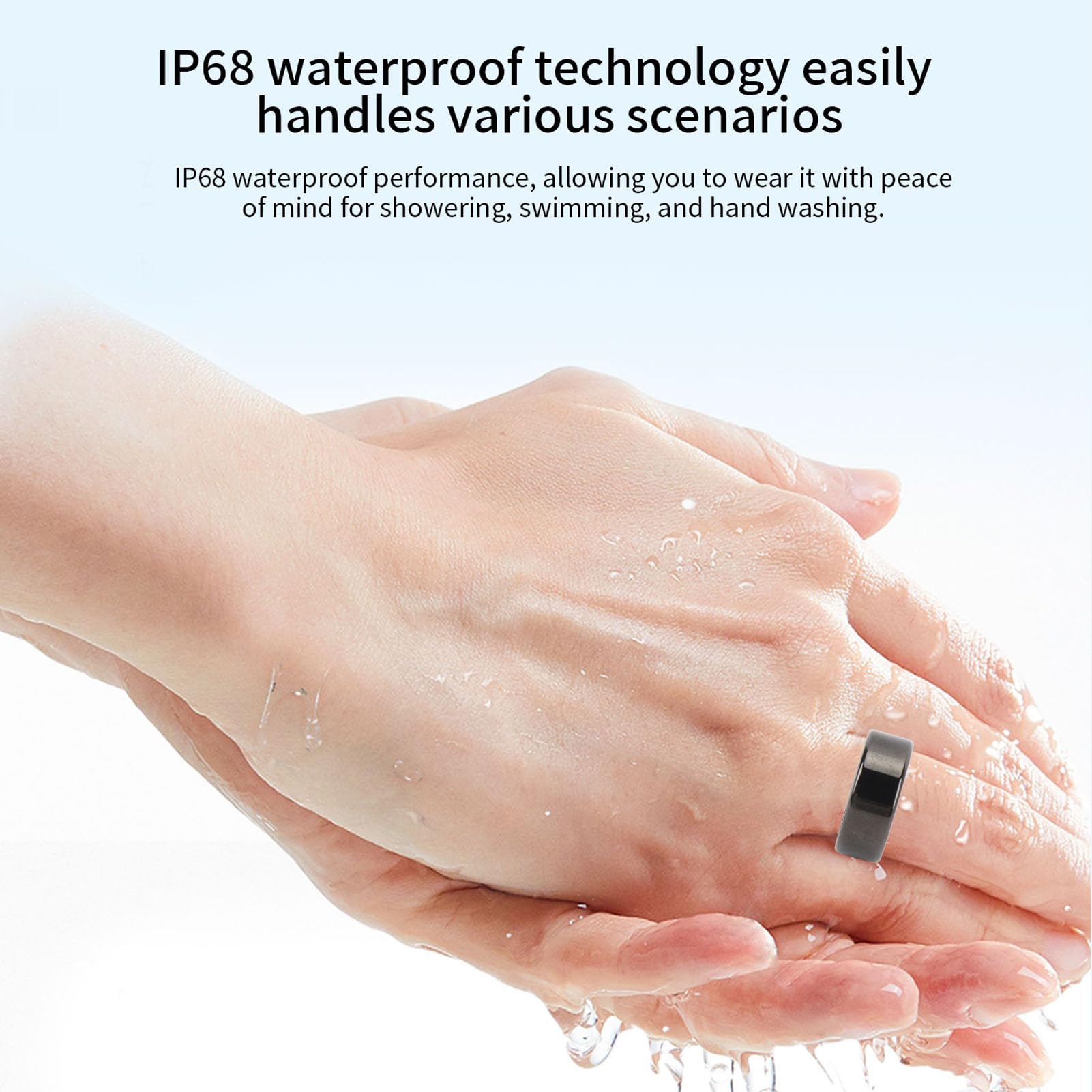 Smart Ring Health Tracker, BT5.1 IP68 Resistente Al Agua Seguimiento del Sueño Anillos de Salud Portátiles, Anillos de Seguimiento de Actividad Física para Hombres y Mujeres, con