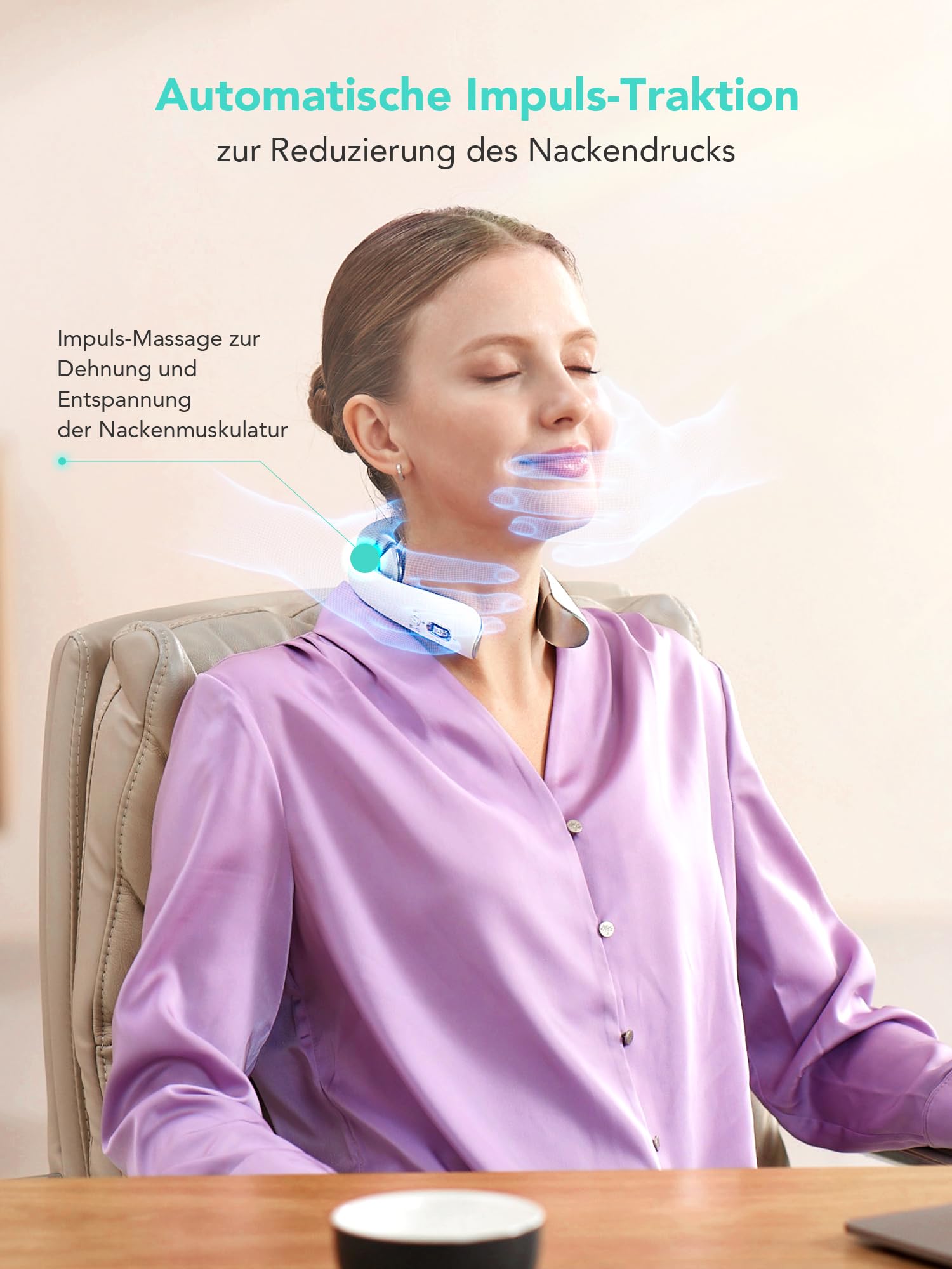 SKG Nackenmassagegerät mit Wärme, elektrisches Rotlicht-Puls-Vibrations-Traktions-Nackenmassagegerät zur Schmerzlinderung im tiefen Gewebe, tragbares 4D-Massagegerät, Nackenentspanner,K5-3 PRO