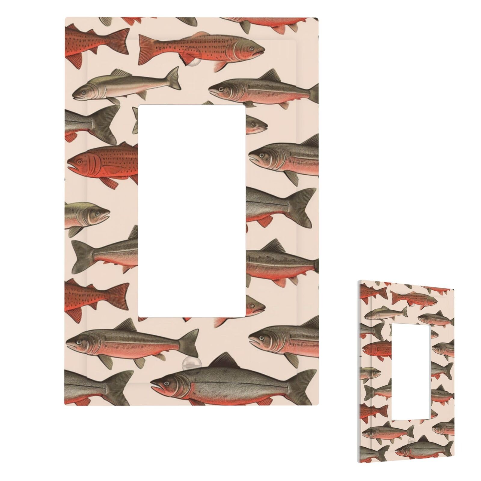 Fekiloot 1 Gang Salmon Wall Plate Cover Modern Decorative Light Switch Cover Unbreakable Receptacle Outlet Covers For Living Room Bedroom Home Decor
