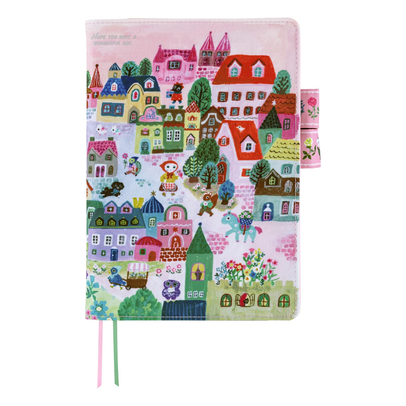 Hobonichi Techo Couverture de planification A5 – Yumi Kitagishi : village de chats blancs (format cousin, couverture uniquement)