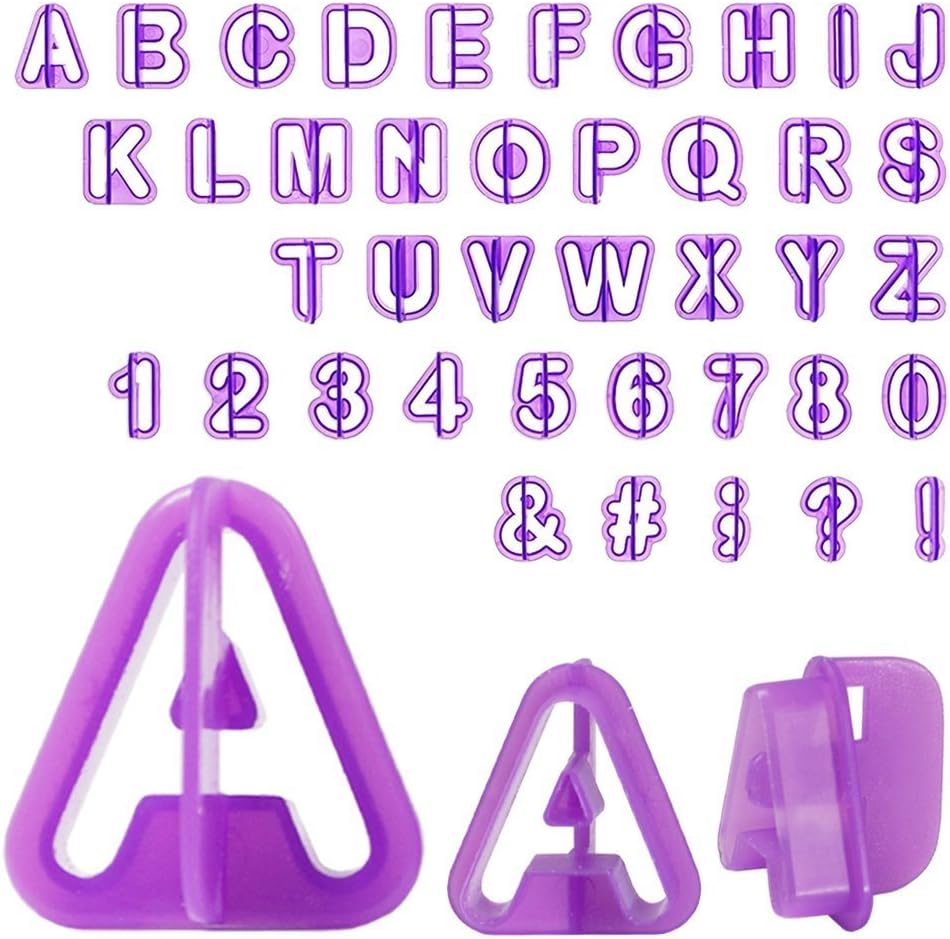 Aliga Fondant Tools Fondant Cookie Cutter Set 40 Pieces of Punctuation, Letters and Numbers for Professional Pies Decorating | Baking accessories cake decorations Fondant accessories Cookie cutters