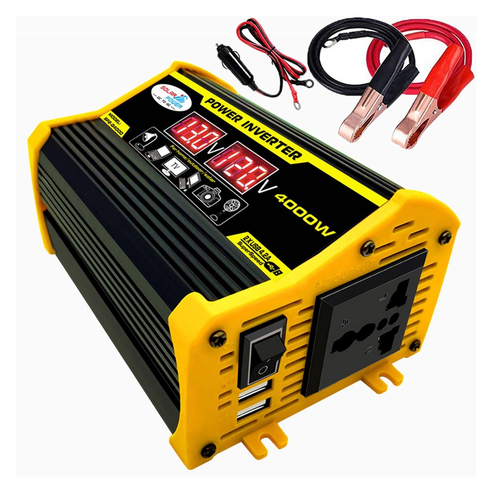 Onduleur de voiture 4000W pour ne plus manquer d'énergie convertisseur 12V