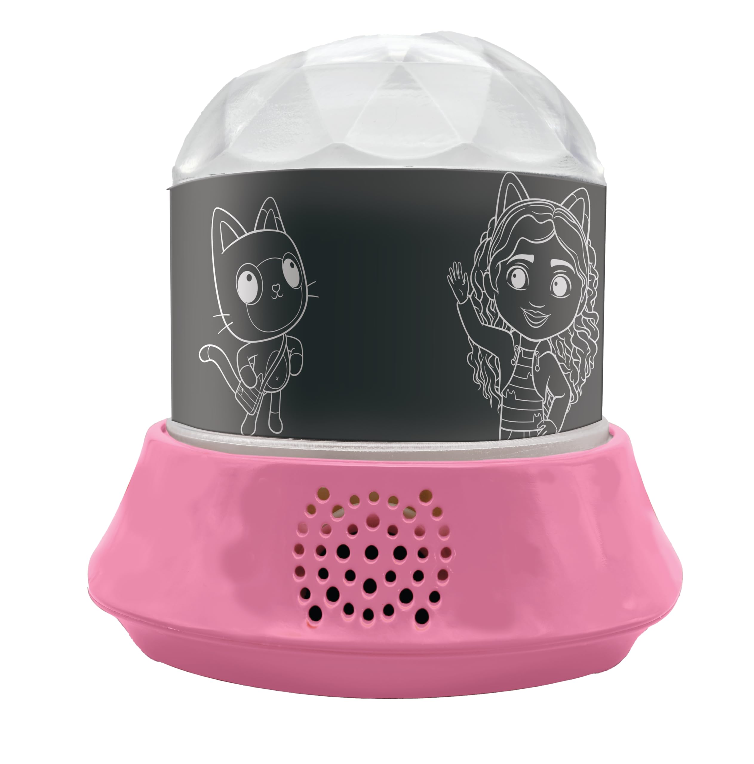 Lexibook, Gabby's Dollhouse, Nachtlampje met luidspreker, Projecties van de Gabby's Dollhouse serie, Caleidoscopische lichtjes aan het ceiling, Luidspreker met aux-stekker, Oplaadbaar, NLJ035GDH