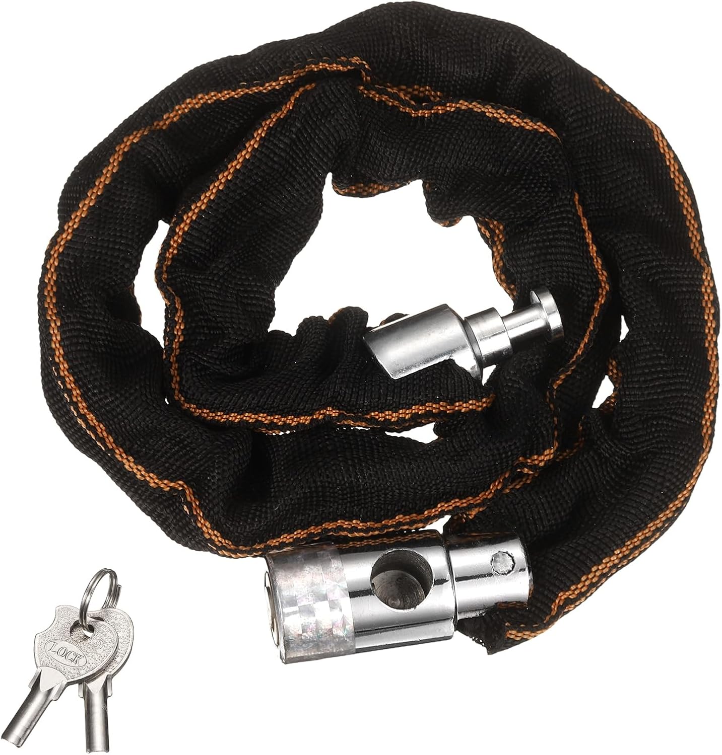 PATIKIL Chain Lock, (2ft x 1", Silver) (1 Pcs), Thick Manganese Steel Anti-Theft Bike Chain Lock with 2 Keys, Suit for - Bikes/Trailers/Motorcycles/Garage Security