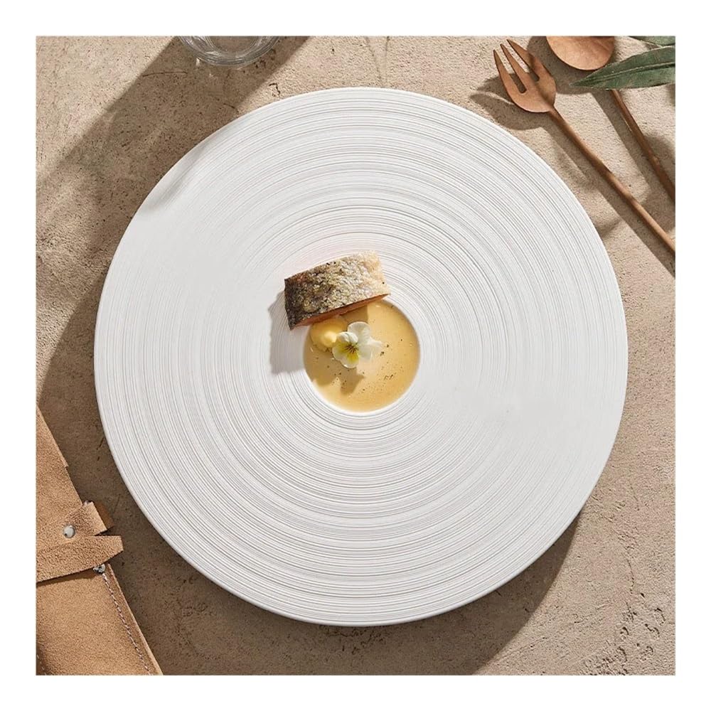 Talerze Obiadowe Biały ceramiczny trójnożny talerz do serwowania deserów sushi(28cm)
