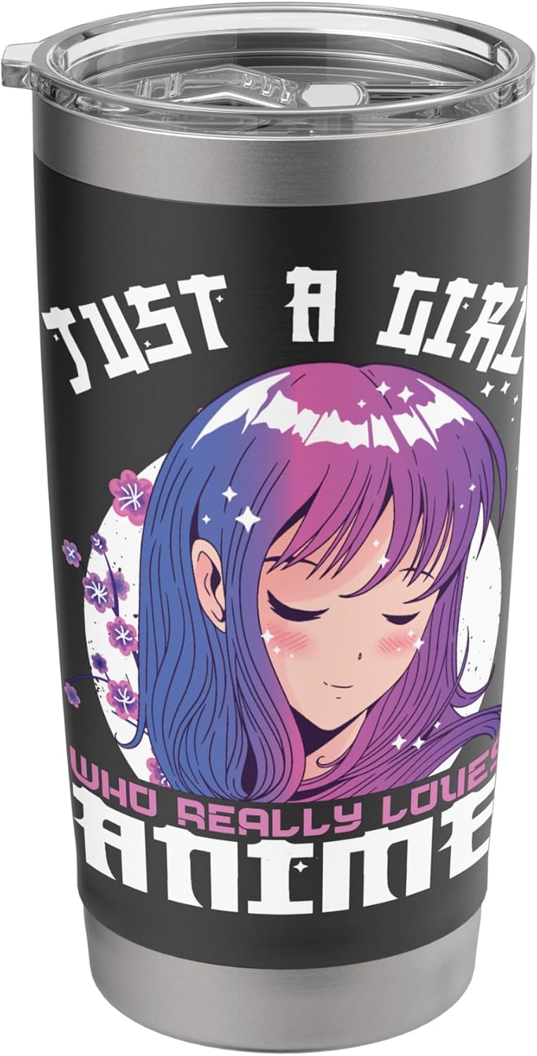 Anime Gifts for Teen Girls Just A Girl Who Loves Anime Stainless Steel Insulated Tumbler
