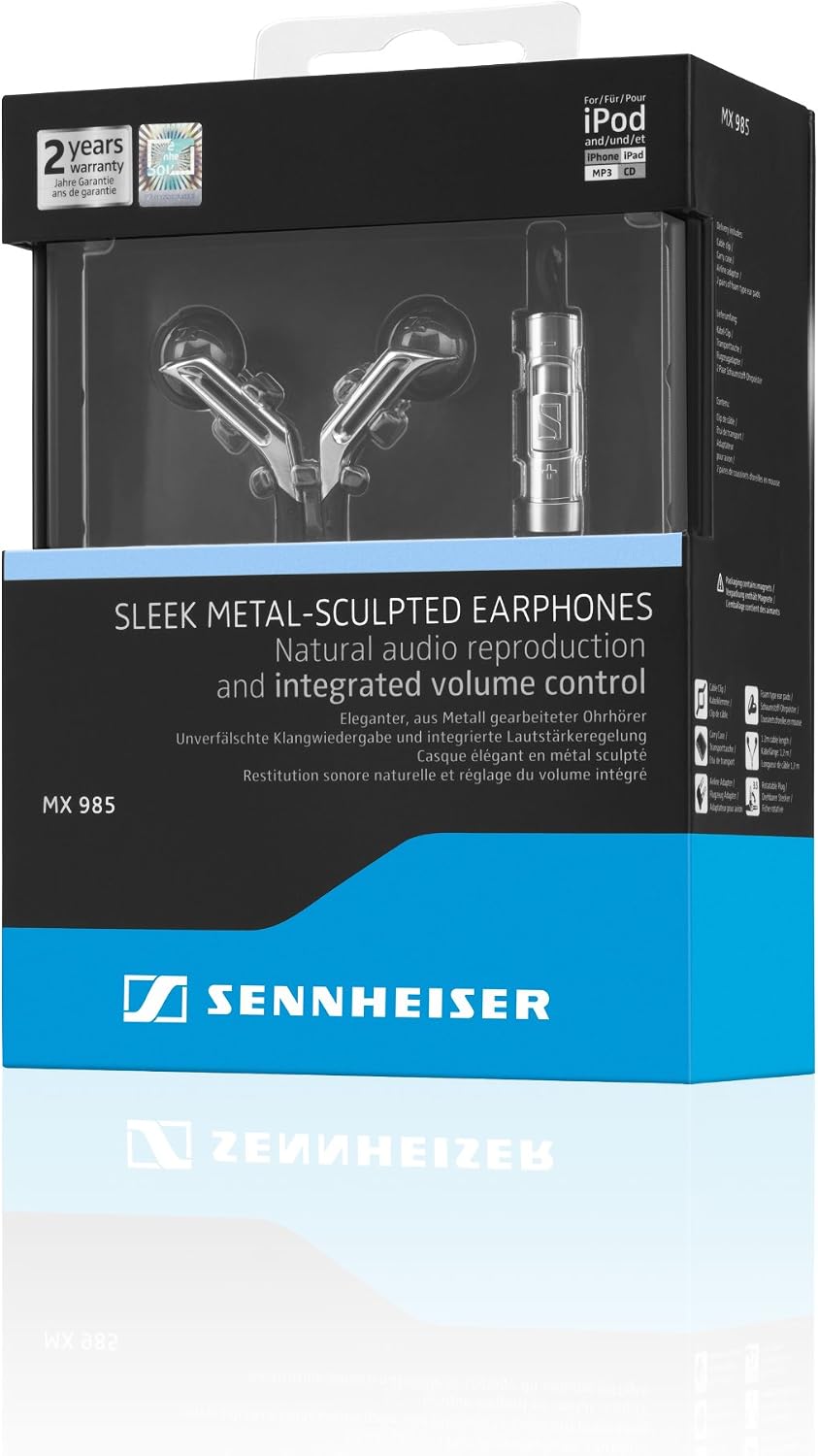Sennheiser MX985 Sleek Part - Cuffie auricolari con controllo volume  integrato : Amazon.it: Elettronica