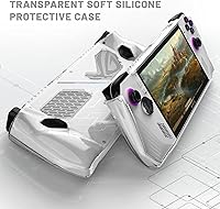 Vista 6 de Funda transparente de TPU para consola de mano ASUS ROG Ally, protección completa, funda de TPU suave, a prueba de golpes, incluye 2 protectores