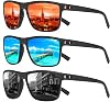 Lentes de sol cuadrados polarizados para hombre y mujer, marco ligero, con protección UV 1
