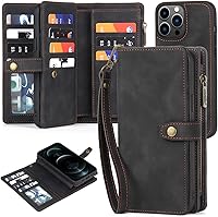 Vista 87 de TwoHead Funda tipo cartera para iPhone 12 Pro Max con tarjetero, funda magnética desmontable para teléfono 12 Pro Max, piel sintética, a prueba