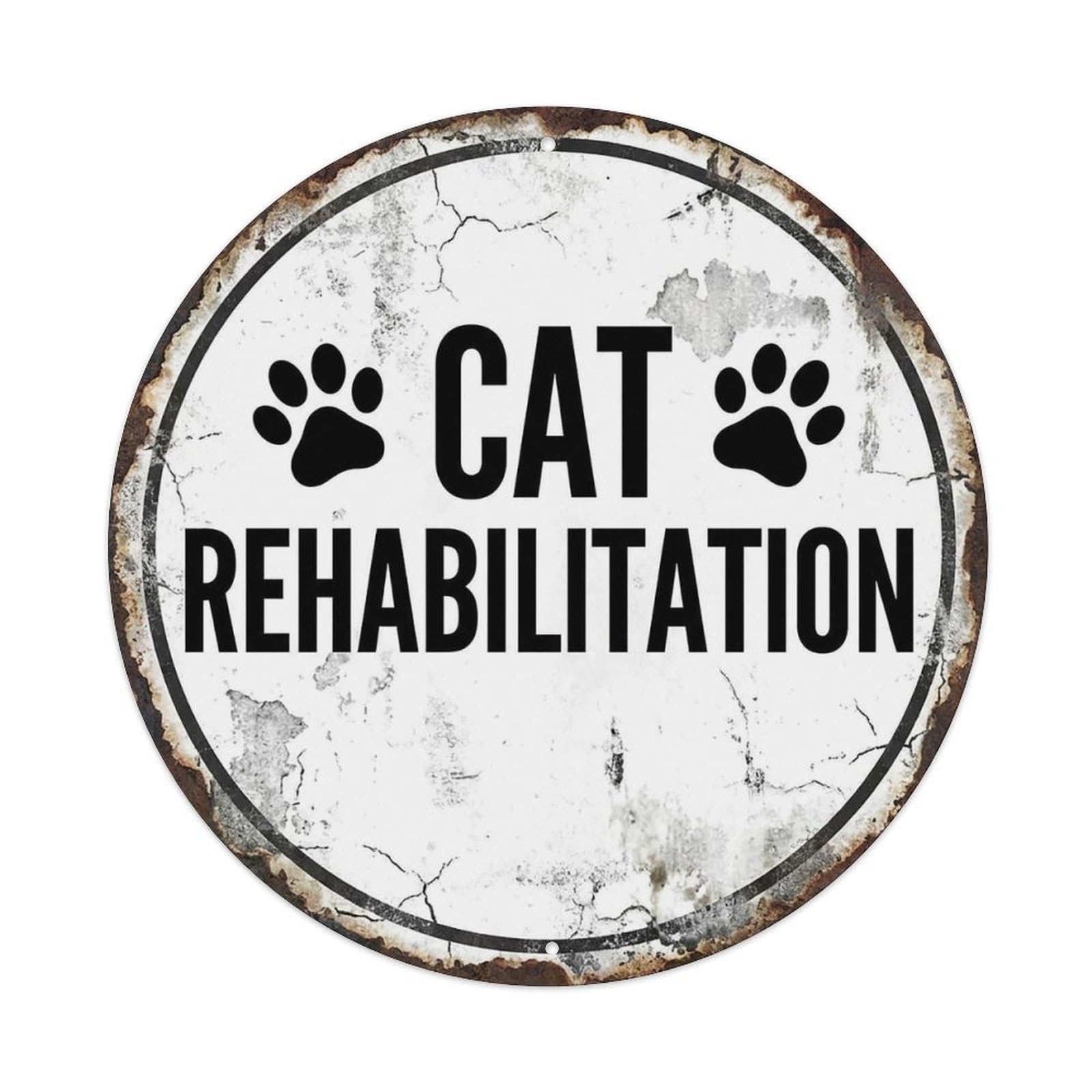 Vintage Cat Rehabilitation Decor Vintage Metal Tin Sign Plaque Wall Decor for Cafe, Club Bar, Office, Garden Metal Poster 8x8Inch