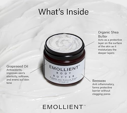 Miniatura 9 de Emollient Mantequilla hecha a mano con aceites esenciales, repleta de vitaminas y antioxidantes (piel sensible, 5.64 oz)