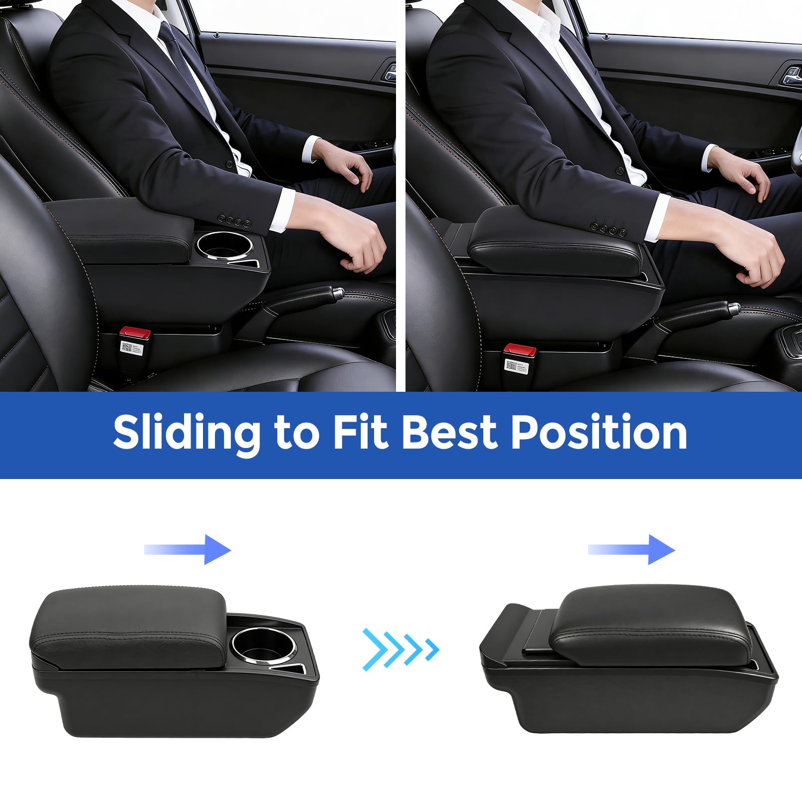 Reposabrazos central para coche, con soporte para bebidas, compartimento para teléfono móvil y compartimento de almacenamiento de dos niveles, compatible con Opel Corsa D (2006 – 2014)
