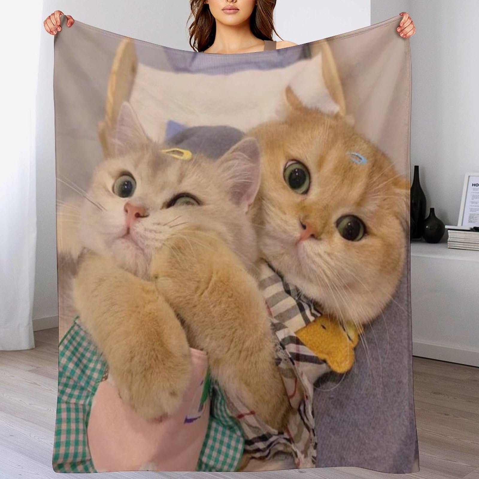 Couverture chat en flannel pour vos soirées cocooning au lit