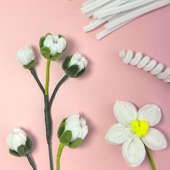 100PCS Pipe Cleaners for Crafts, 30cm, White